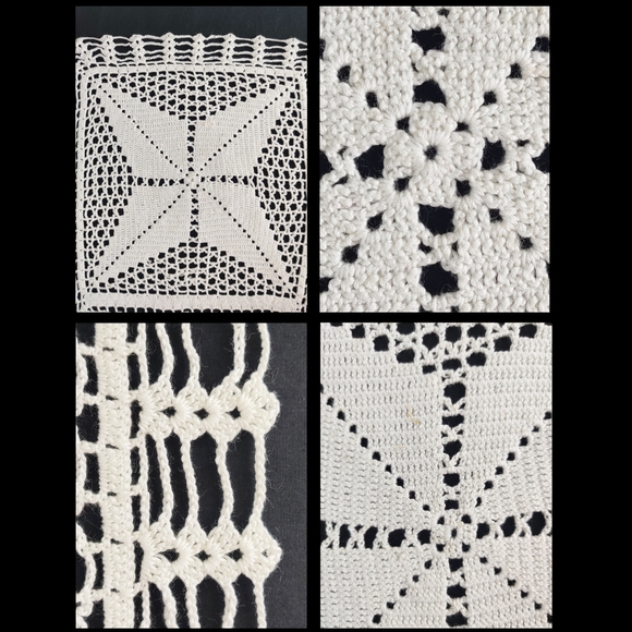 Retro crocheted rectangular, dresser, scarf, table runner, doily, table linens. - Picture 11 of 11